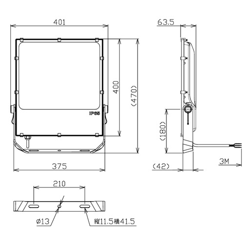 NLFL30投光燈尺寸圖